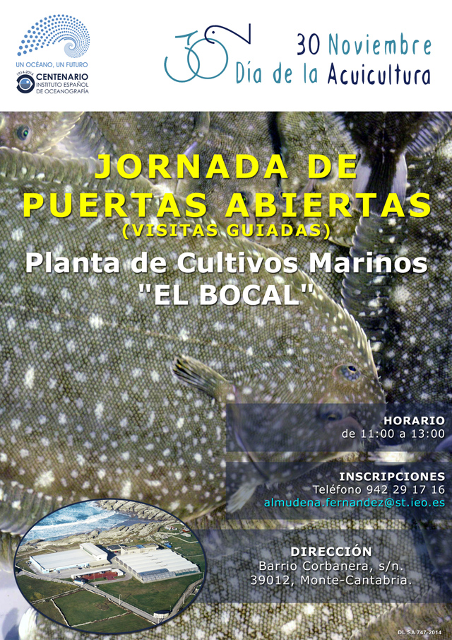 Póster oficial de la Jornada de puertas abiertas con motivo del Día de la Acuicultura