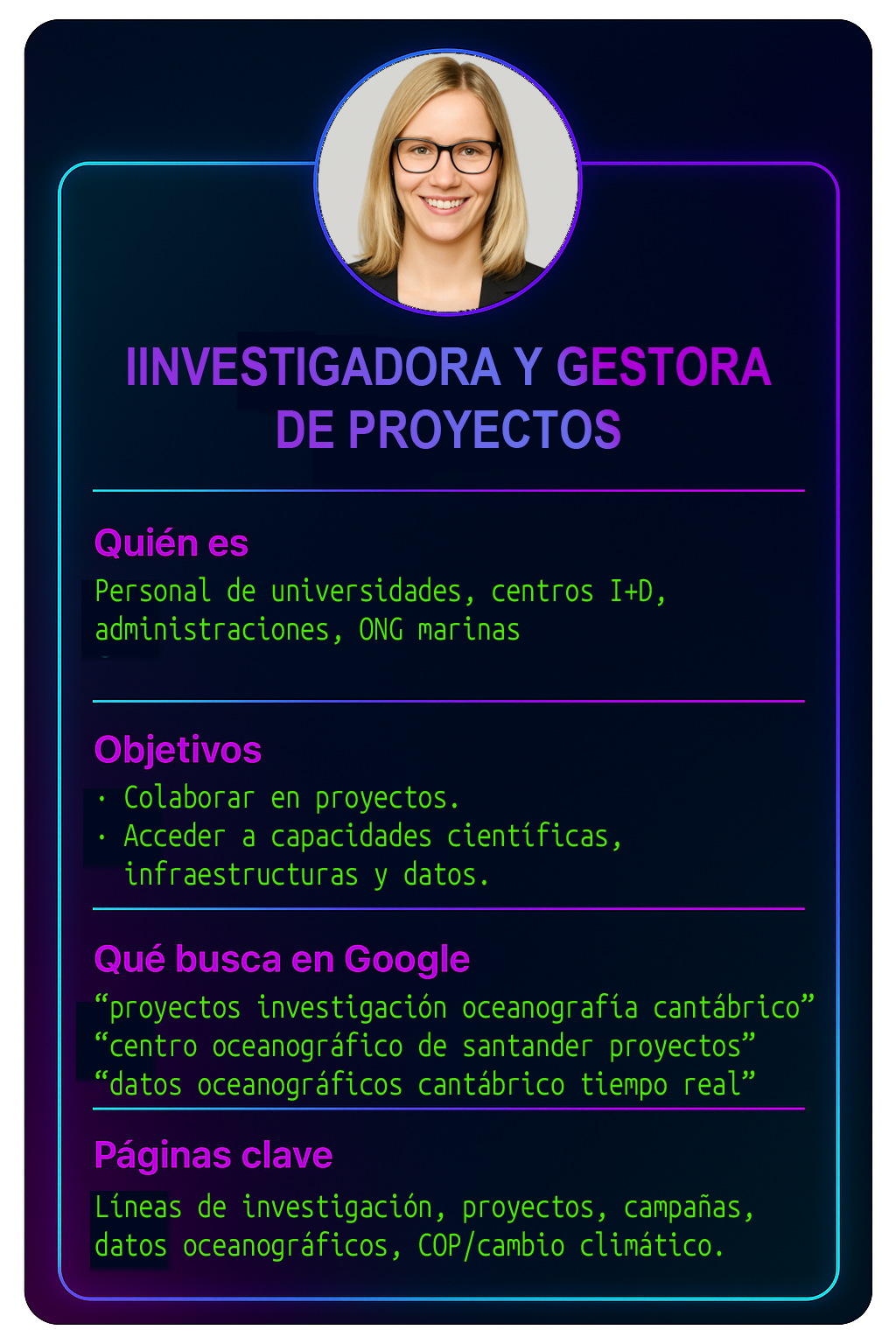 Investigadora y gestora de proyectos